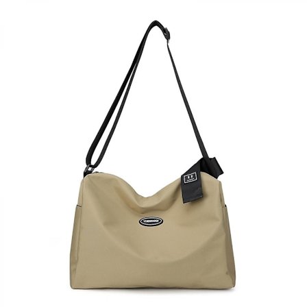 Tote Messenger Bag Canvas Bag Herr Väska Axelväska Stor Kapacitet Justerbar Skola Pendling Resa Shoppingväska Khaki