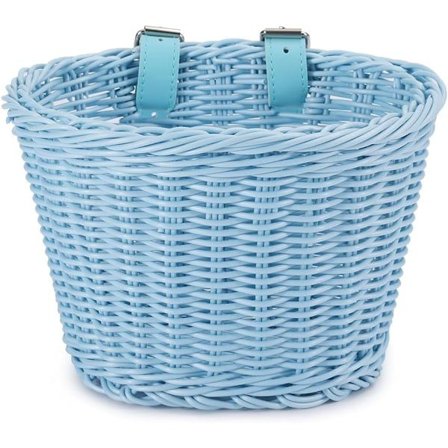 Frontkurv i plastik rattan til cykel, frontlad kurv opbevaring, PE vævet justerbar