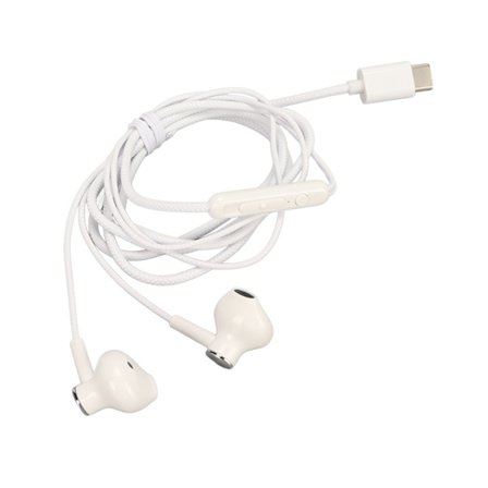 Type C kablet hovedtelefon støjreduktion subwoofer klar HD opkald plug and play kablet øretelefoner med mikrofon til spil musik hvid