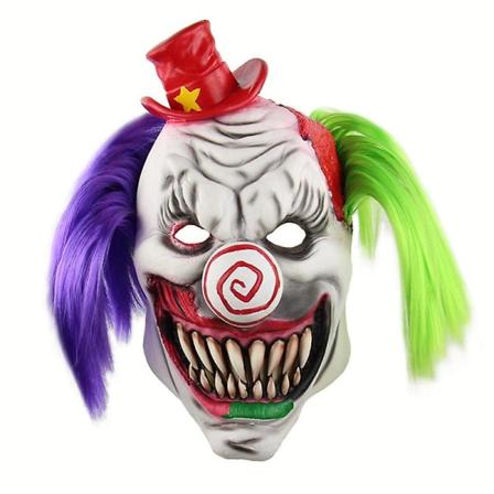 Horror Klovn Latex Mask Skræmmende Grimas Voksen Helt Hoved Til Halloween Maskerade Fest Kostume Cosplay Fancy Dress Rekvisitter
