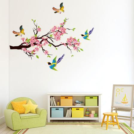 Kolibri väggklistermärke skala och klistra fågel vinyl väggklistermärke B