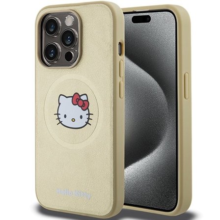 Hello Kitty läder Kitty Head MagSafe-fodral för iPhone 14 Pro - guld