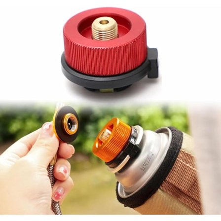Gasflaske Adapter, Dysetype Gasflaske Adapter, Gasflaske Adapter, Gasomformer, Gasflaske Adapter, til Campingovn, Rød (4 * 2.8cm)