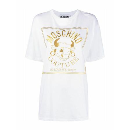 Moschino, T-Shirts Biały, Kobieta, Rozmiar: S