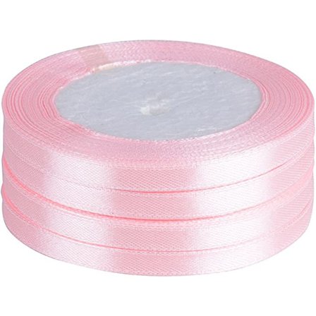 (88M*10MM) 4 rullaa vaaleanpunaista satiininauhaa häihin