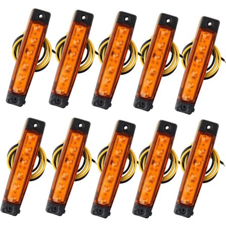 10-pack 12V6 SMD LED-positionsljus - Främre och bakre positionsljus kompatibla med släpvagn, husbil, buss, båt, traktor, bärnstensorange