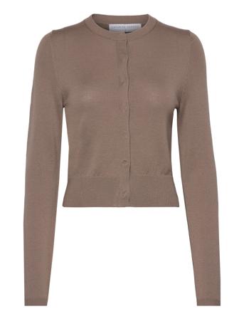Merino Petit Cardigan Strikkegenser Cardigan Brun Cathrine Hammel*Betinget Tilbud