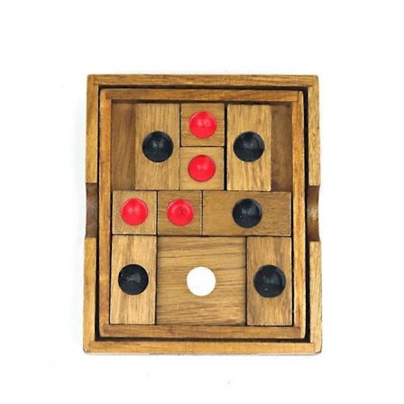 Skyvespill - 11.5x9.5x2.3CM - Refleksjonsspill - Puslespill - Tålmodighetsspill - Logisk spill i tre