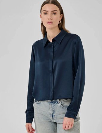 My Essential Wardrobe Estellemw Short Shirt - Navy - 46