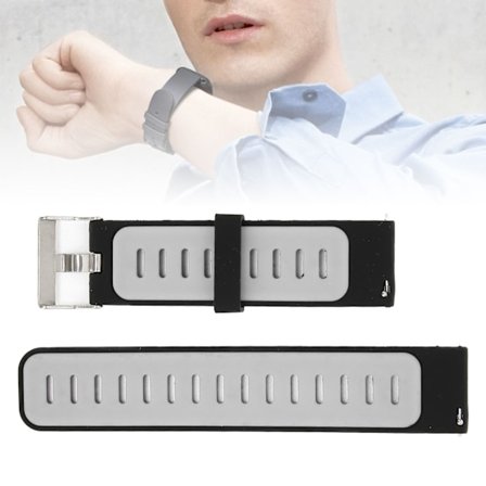 22mm Universal Silikon Sportklockarmband för Huawei Watch 3 för Watch 2 för Watch GT Svart Grå