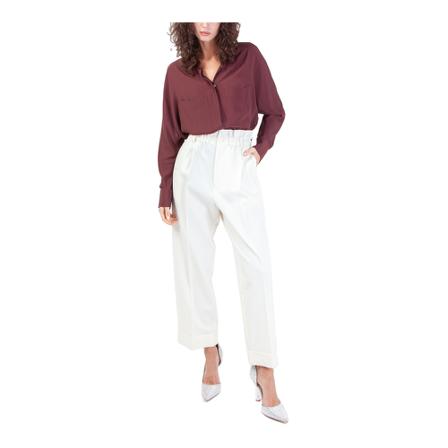 P.a.r.o.s.h., Wide Trousers Biały, Kobieta, Rozmiar: M