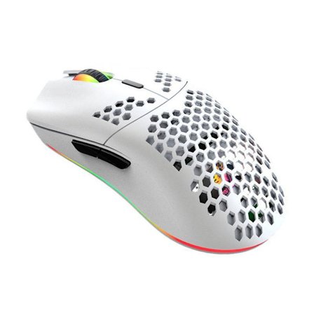 Vit Trådlös Spelmus Bluetooth med Bikakeskal