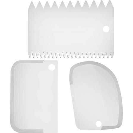 Set med 3 silikonskrapor för deg med skrapa