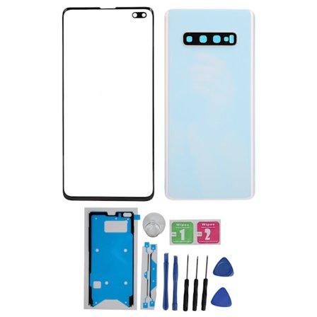 Samsung S10 Plus Bagglas Cover Udskiftning Hvid