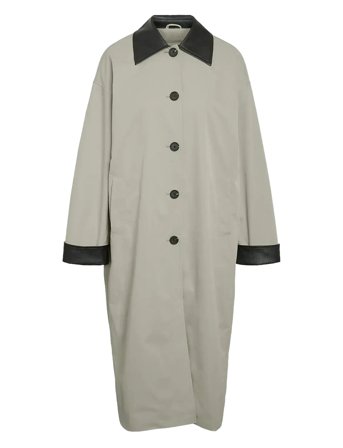 NOISY MAY | Nmnora Pu Collar Long Coat | XL