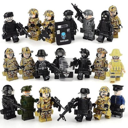Military Building Blocks Series Black Special Police And Off-road Vehicle Set Small Particles