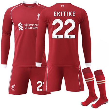 25-26 Liverpool Hemma Långärmad Barn Vuxen Fotbollströja No.22 EKITIKE