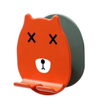 Kreativ Vægmonteret Telefonholder Skrivebordsstander til iOS Tablet Orange Grøn