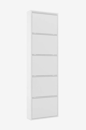 Kave Home - ZAPATERO 15 kenkähylly, 5 ovea, valkoinen - Valkoinen - Kenkäkaapit - - Homeroom