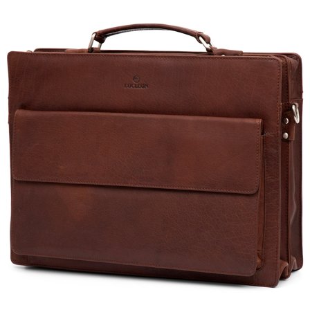 Montreal Tan Compact Leather Briefcase for Men - Leather bags
