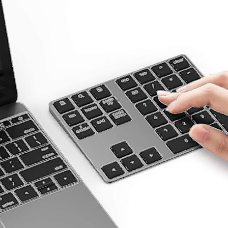 Bluetooth Numerisk Tastatur, Genopladelig Aluminium 34-tasters Numerisk Pad Slank Ekstern Numpad Tastatur Dataindtastning