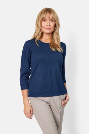 SIGNATURE - 3/4 Ærmet Strik - Navy