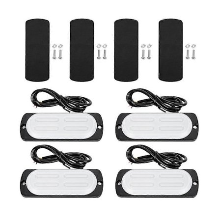 4st/set 12-24V 12LED Blixtljus Bil Lastbil Nödvarningsljus Sida Gult Vitt Ljus