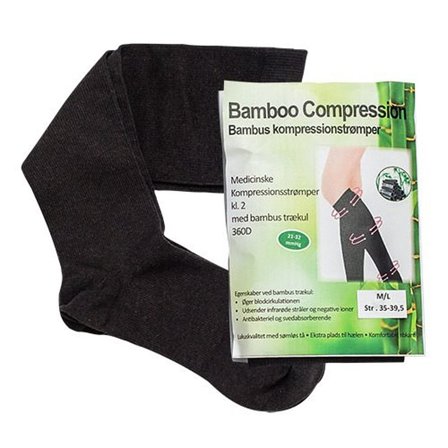 Bamboo Pro Bambus kompressionsstrømper 2 stk. Sort M/L, Tøj & Bolig, Strømper, Støttestrømper
