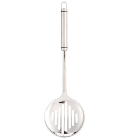 Rustfrit stål, langskaftet dørslag til mad, olie si, køkkenredskab