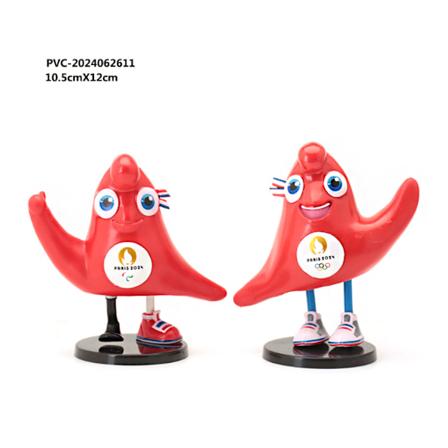 10 kpl Olympiamaskotti-patsaita - Pariisin 2024 olympialaiset - Patsaat 3-vuotiaille ja sitä vanhemmille