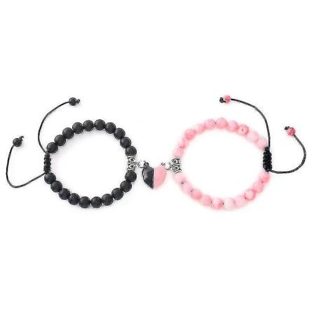 Justerbare magnetiske matchende armbånd for par - Distansemagnetiske armbånd - Valentinsdag, jul, nyttårsgaver