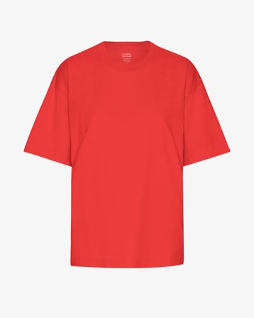 Oversized Organic T-Shirt - Red Tangerine