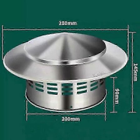 Rustfri stål skorstenshætte regnhætte rustfri stålrist til ovnrør - God_Super gave