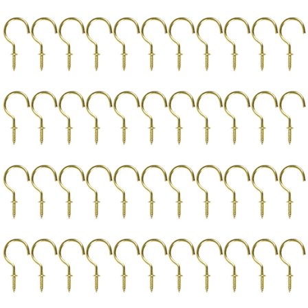 Koppkroker for kjøkken og hage, takkroker metalloppheng med gullfinish, skrukroker for planter krus lys dekorasjoner, rust