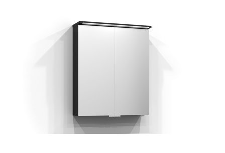 Svedbergs Skuru Spegelskåp med LED-belysning Svart Ask, Badrum