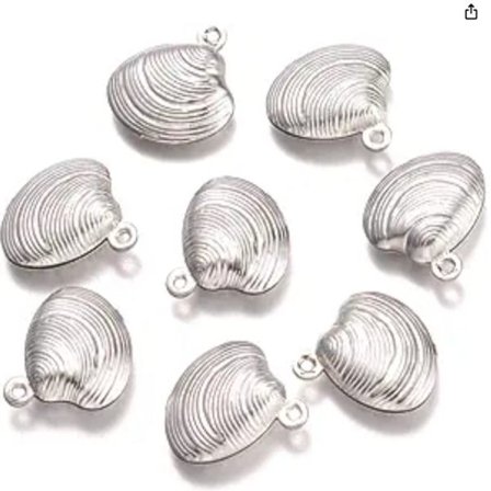 Shell hänge Clam Shell Charms platta runda dingla berlocker