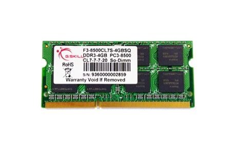 G.SKILL SQ Series - DDR3 - modul - 4 GB - SO DIMM 204-pin - 1066 MHz / PC3-8500 - ikke-bufret