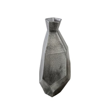 Antik sølv aluminiumsvase, 17x17x25 cm