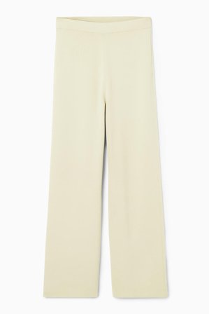 COS Women's Straight Leg Knitted Trousers in Beige