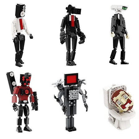 Gobricks Moc Skibidi Toalett Man Monitor Byggklossar Speakerman Ljud- och kameramannen Skidvideo Eyelet Kamera Man Leksaker