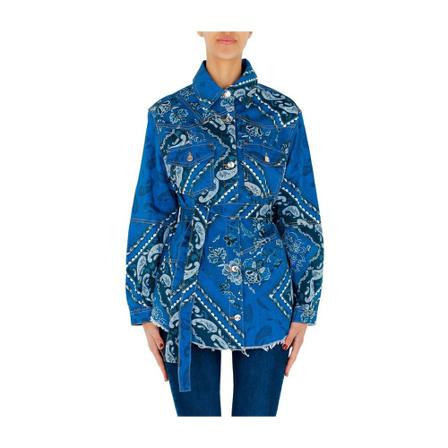 Liu Jo Jeans Jakke with all over Ua2160D4709 printing Blå, Dame