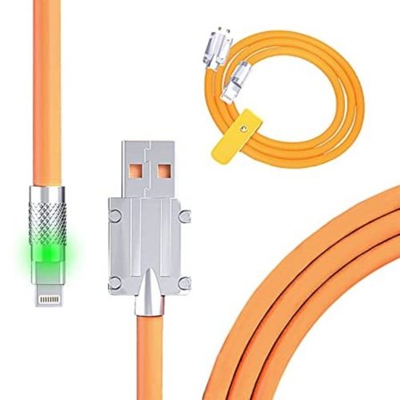 2m 120W snabb iphone laddare orange - USB-A till Lightning