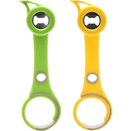 Dåseåbner Functal Dåseåbner Twist Flaskeåbner Ølkapsel Fjerner Til Hjemmebar (Gul) (2 stk)