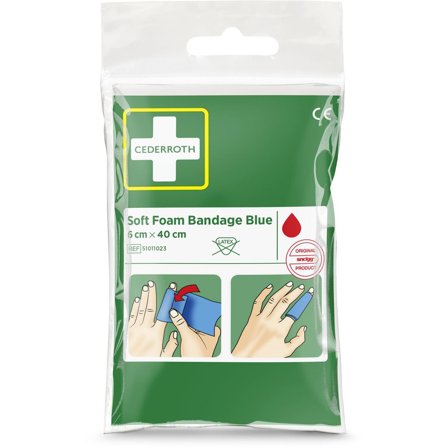 CEDERROTH Plåster Soft Foam blå 6x40cm - Lyreco - Skyddsutrustning - Första Hjälpen - Förband och Refill