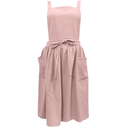 Naisten tyttöjen vintage-esiliina puutarhanhoitoon, ristiselkäinen mekko