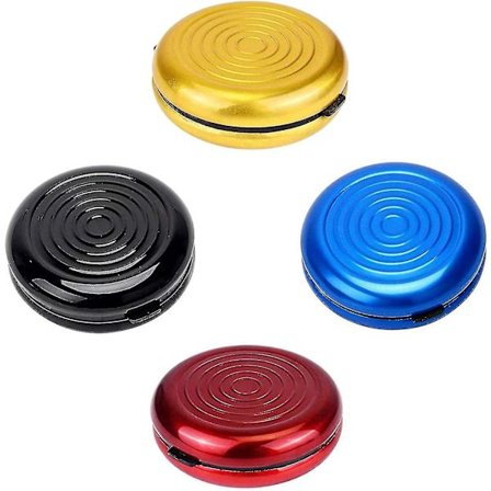 4 Myntförvaringslådor för Euro-mynt, Legering Rund Mynthållare Euro Mynthållare (83*27mm, Svart, Guld, Blå, Vinröd)
