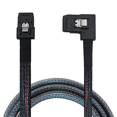 Kabel Intern Mini SAS til Mini SAS Ledning, SFF-8087 til Venstre/Højre Vinkel SFF-8087 Ledning, Kompatibel med RAID eller PCI Controller, 0.8m