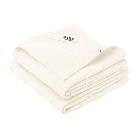 BIBS Musselin Gulpeklut, Kremhvit, 2 stk.