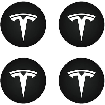 Centerkapsel (4 stk.) til Tesla Model Y Model 3 Modifikation Navkapsel (hvid/mat sort) Hhh