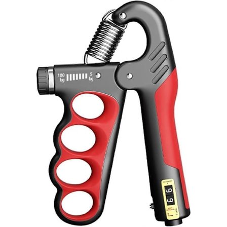 Grip Trainer med 5-100KG (11-220Lbs) justerbart motstånd lämplig för atleter, musiker och hand (Röd)